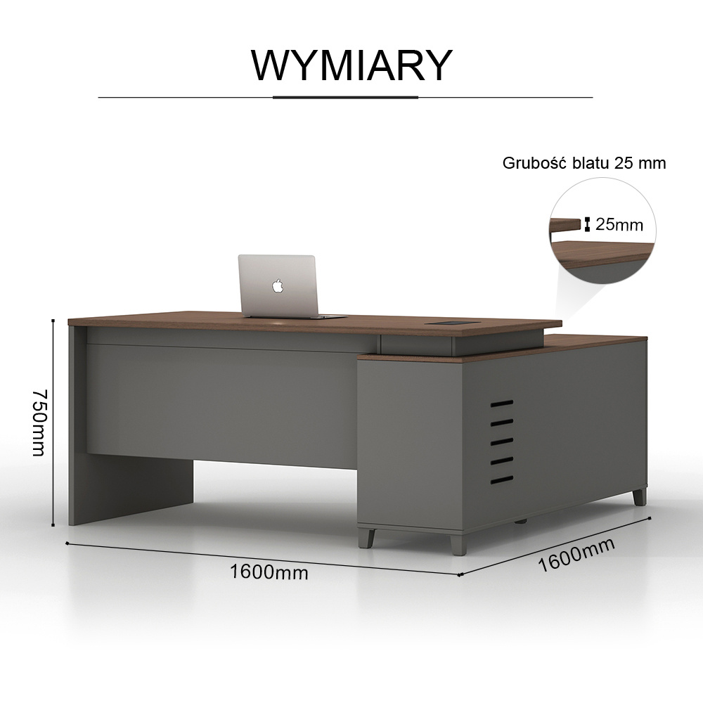 Specyfikacja – Angel Loft Work Dark 160 cm narożne