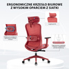 Fotel biurowy ergonomiczny ANGEL fizjO czerwony z funkcją masażu