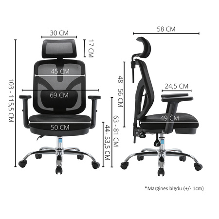 Fotel ergonomiczny ANGEL biurowy obrotowy jOkasta Czerwona