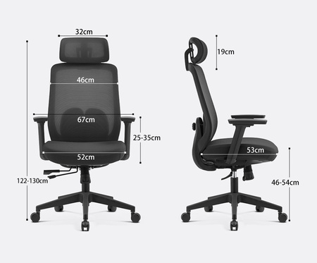 Fotel biurowy ergonomiczny ANGEL runO czarny