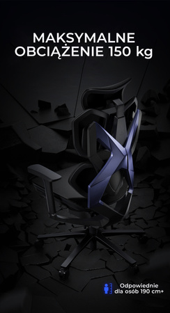 Fotel ergonomiczny gamingowy Angel Furia PRO z podnóżkiem