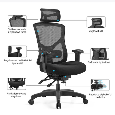 Fotel biurowy ergonomiczny Angel obrotowy ergOmed 