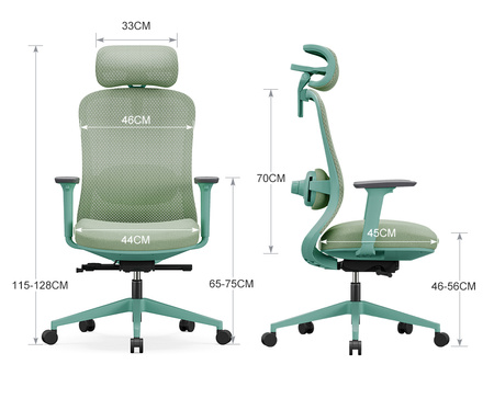 Fotel biurowy ergonomiczny ANGEL fizjO miętowy z funkcją masażu