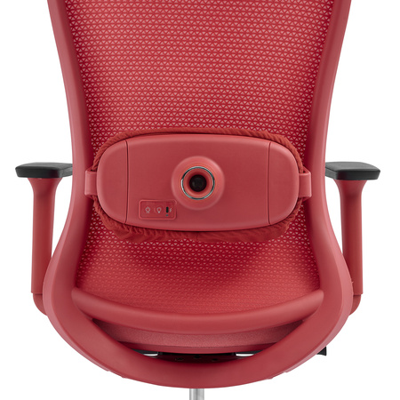 Fotel biurowy ergonomiczny ANGEL fizjO czerwony z funkcją masażu