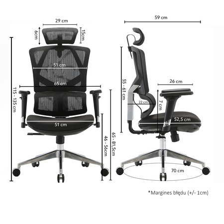 Fotel ergonomiczny ANGEL biurowy obrotowy Dakota 2.0